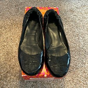 Tory Burch Black Patent Leather Flats